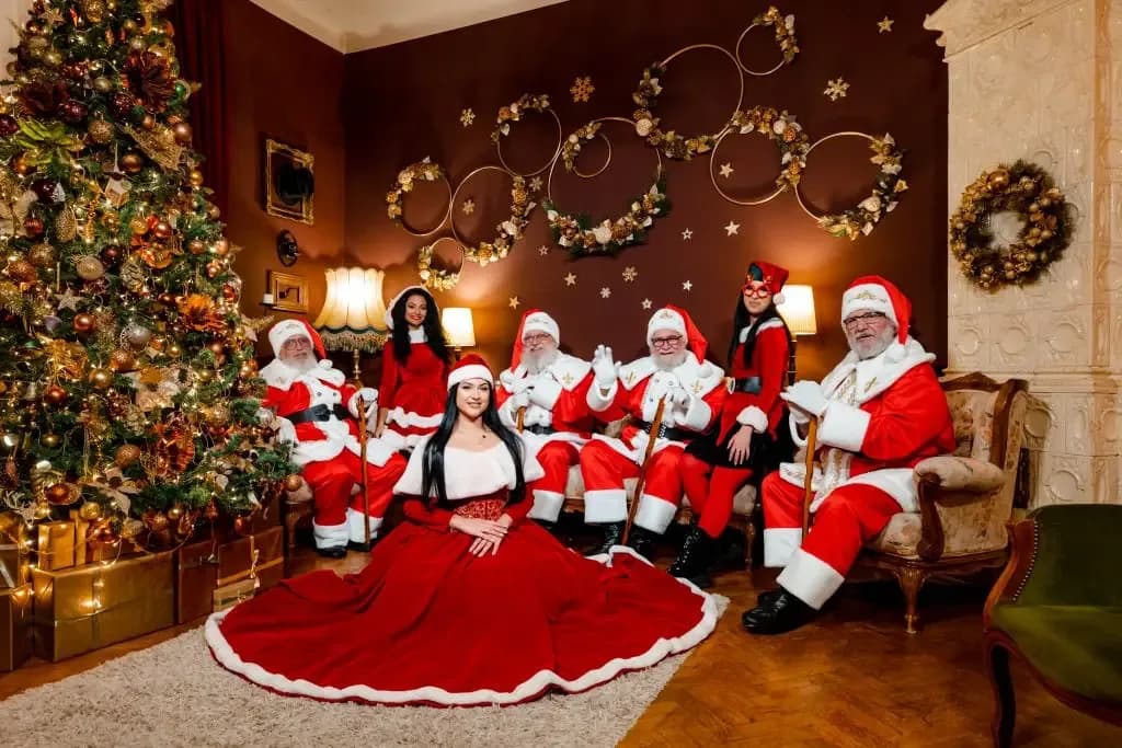 Echipa de Moș Crăciun, Crăciuniță și spiriduși la un eveniment